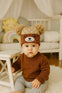 Brown & Beige Bear Face Knitted Woolen Warm Cap (3-24 Months) CP5080B